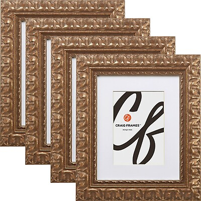 #ad #ad Bravado Ornate 2quot; Antique Bronze Picture Frames With a White Mat 4 Pack