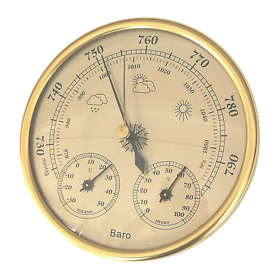 Wall Hanging Weather in 1 Hygrometer Golden