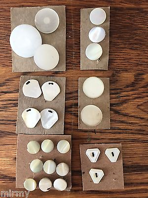 #ad Antique Buttons Card MOP Mother of Pearl Unusual Lot Collection Shell