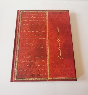 #ad Rare Paperblanks Charlotte Brontë Wrap Lined Journal Jane Eyre Gold Script