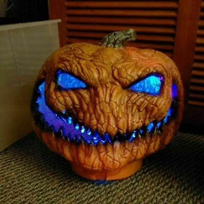Halloween Pumpkin Head Rotten Patch Jack o Lantern Lamp Light Party LED New