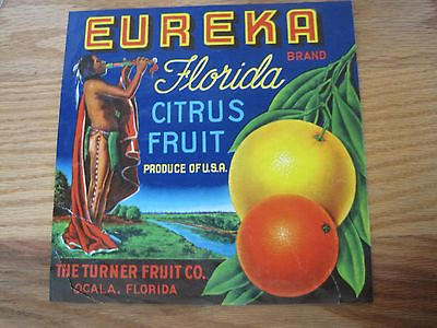 #ad Eureka Florida Citrus Fruit Label #1 The Turner Fruit Co.