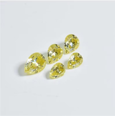 #ad 3 Ct CERTIFIED Natural Yellow Pear Cut Diamond VVS1 D Grade 1 Free Gift