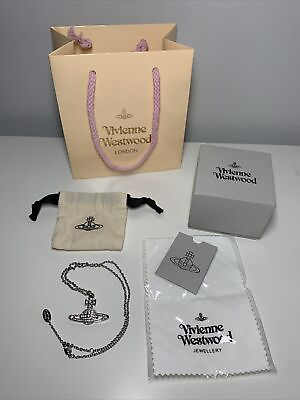 #ad Vivienne Westwood Mini Bas Relief Pendant Silver Tone Necklace