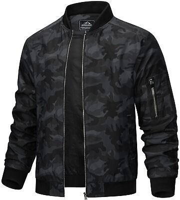 #ad Men#x27;s Lightweight Bomber Jacket Spring Fall Thin Casual Coat Full Zip Work Coats