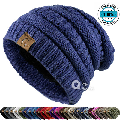 Women#x27;s Men Knit Slouchy Baggy Beanie Oversize Winter Hat Ski Fleece Slouchy Cap