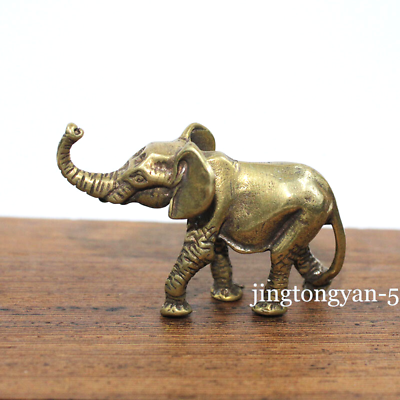 Solid Brass Elephant Figurine Statue Desktop Decoration Animal Figurines Toys