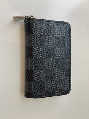 Louis Vuitton Vertical Zipper Wallet Men Diamer Graphite