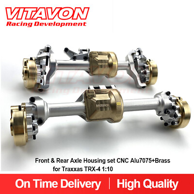 #ad VITAVON CNC Alu7075 Front amp; Rear Axle Housing Set Brass For Traxxas TRX 4 1:10