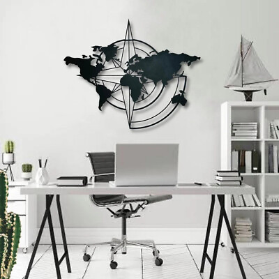 #ad #ad World Map Wall Art Metal Wall Decor Metal Wall Hanging Home Living Room Decor