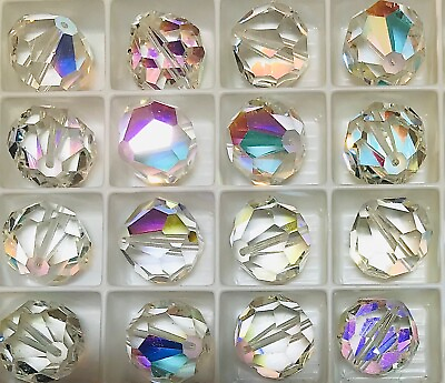 #ad Vintage Swarovski® Crystal Round Beads #5300 16mm Crystal AB 24 Pieces