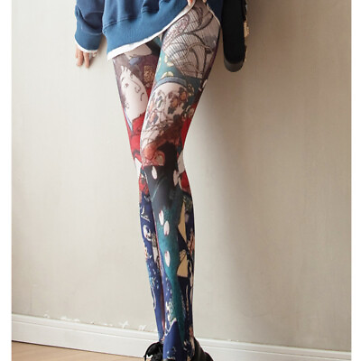 #ad Women Japanese Colorful Printed Silky Stocking Pantyhose Tights Hosiery Sexy