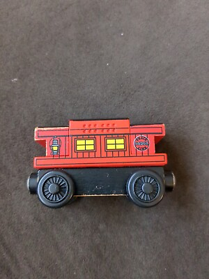 Thomas amp; Friends Wooden Railway Train Red Musical Caboose Plays Thomas Song b4