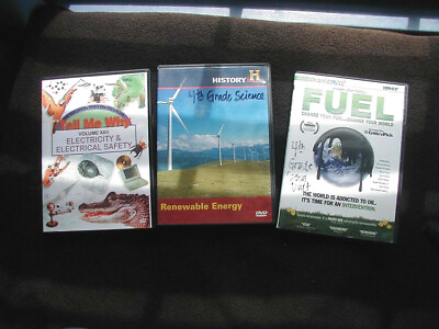 Lot of 3 Homeschool 4th Science DVDs: Renewable Energy Electricity Change Fuel
