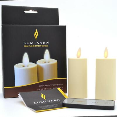 Luminara Votive Candle with Moving Flame and Remote Control Set of 2