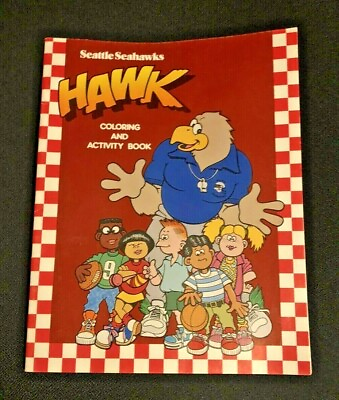 #ad Seahawks Vintage Coloring Book HAWK Activity #x27;90 Educational Vintage Seattle NFL