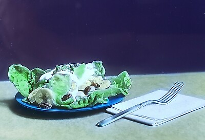 #ad Bananas in a Salad Vintage Magic Lantern Glass Slide