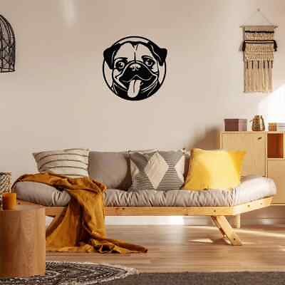 #ad Wall Art Home Decor Metal Acrylic 3D Silhouette Poster USA Pug Wall Dog