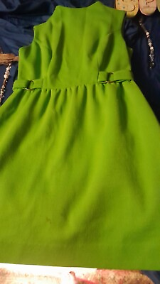 #ad Vintage 1960#x27;s quot;JONATHAN LOGANquot; LIME Green Mod GARDEN DAY SUN Dress SIZE S 4 6