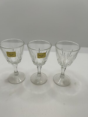 Vintage Luminarc Verrerie D’Arques France Crystal Liqueur Cordial Glasses set 3