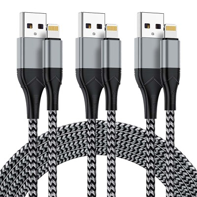 3Pack 6ft Phone ChargerCharging Cable for iPhone 14 13 12 11 Pro 11 XS MAX XR 8