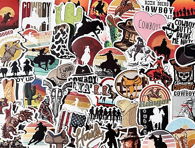 #ad 25 50pcs COWBOY stickers ranch horse hat FREE Shipping*