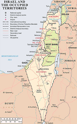 #ad #ad Israel and the Occupied Territories 2018 Map Palestine Gaza West Bank Lebanon