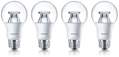 #ad Philips LED 60W Equiv. A19 Soft White Warm Glow Bulb 2700K 2200K Dimmable 4Pk