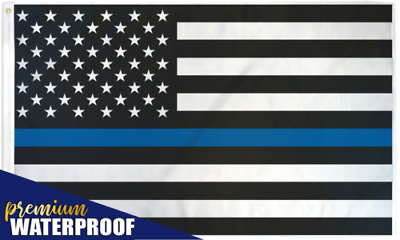#ad 4x6 ft Thin Blue Line USA Police American Flag Polyester BANNER 4#x27;X6#x27; HUGE SIZE