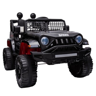 #ad #ad Black 12V Kids Car Power Wheels Ride on Truck Vehicle w Remote Control LED Light