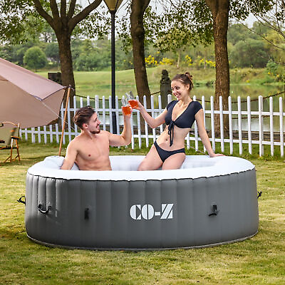 #ad CO Z Portable Inflatable Hot Tub Spa 130 Air Jets w Pump amp; Cover 2 7 Person New