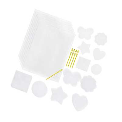 #ad 36 Pieces Mesh Plastic Canvas Sheets Kit Including 30 Pieces 6 Shapes 3 Inch 