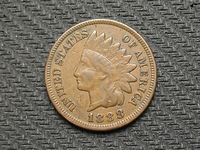 #ad 🔥 COIN SALE VF 1888 INDIAN HEAD CENT PENNY w PARTIAL LIBERTY amp; DIAMONDS 💰 414
