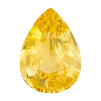 #ad Natural Yellow Sapphire Pear Cut Gemstone 9x6mm Flawless Loose Gemstone 2 Cts