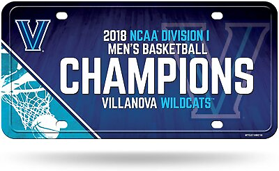 #ad Villanova University Wildcats Metal Auto Tag License Plate 2018 Champions...
