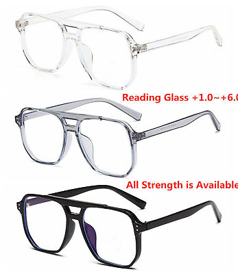 #ad Men Women#x27;s Retro Double Beam Adjustable Rivet Reading Glass 1.0 6.0 Presc
