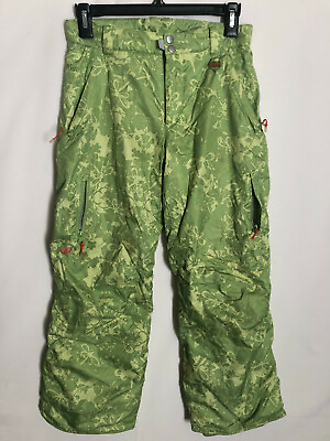 #ad #ad Kids Youth Dragon Flies Size 10 12 Green Ski Snow Pants Extend Length 4 Pockets