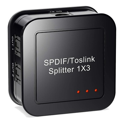 #ad Digital Optical Audio 1X3 SplitterDigital SPDIF TOSLINK Optical Fiber Audio