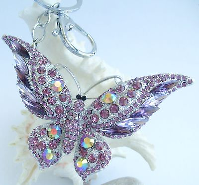#ad Charming Insect Butterfly Keychain Pendant Rhinestone Crystal K04538