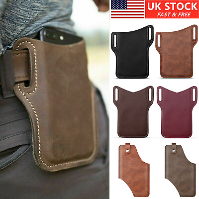 Men Cell Phone Belt Pack Bag Loop Waist Holster Pouch Case​ Leather Wallet Cover