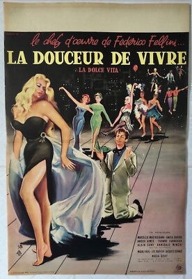 #ad LA DOLCE VITA 1960 FEDERICO FELLINI FRENCH 16x24