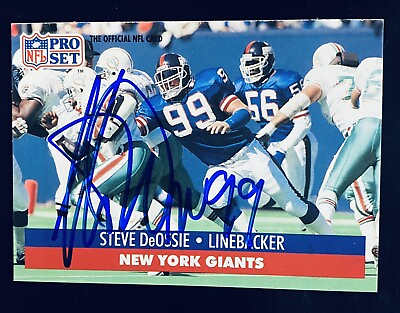 Steve DeOssie Signed Autograph NFL New York Giants Football Card