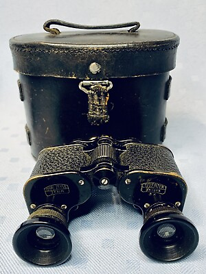 Antique 1922 CARL ZEISS Binoculars JENA 3X TELEATER Serial 451019 Opera W Case