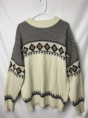 Vintage St Michael Knit Grandpa Sweater 100% Acrylic Mens Large Argyle