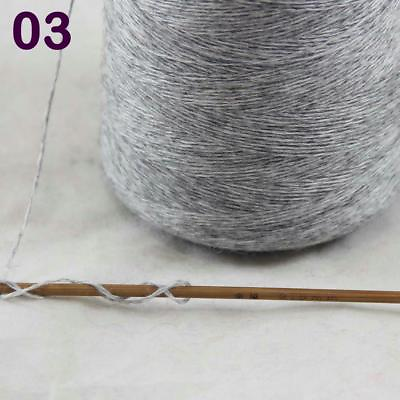 #ad 100g Cone 100% Cashmere Hand Knitting Crochet Wrap Scarf shawl Yarn Silver