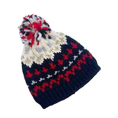 #ad #ad NWT knit hat fair Isle Jenni brand black red winter
