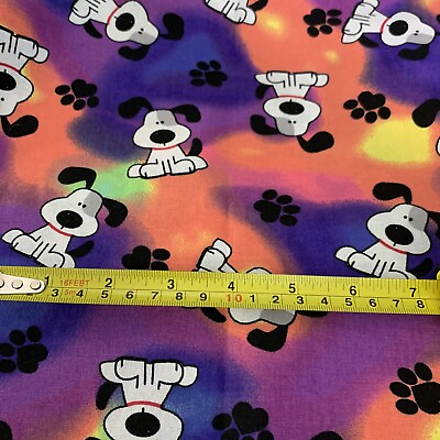 #ad FQ Black White Puppy Dog Spot Tie Dye Print Cotton Fabric Fat Quarter