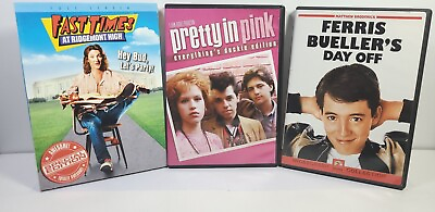 #ad 80s Comedy DVD Lot: Fast Times at Ridgemont High Ferris Bueller Pretty In Pink