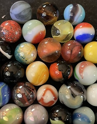 Collector New amp; Vintage Marble Lot. 40 Marbles. Marble King Peltier Aggies etc