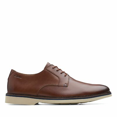 Clarks Mens Malwood Plain Brown Leather Shoes